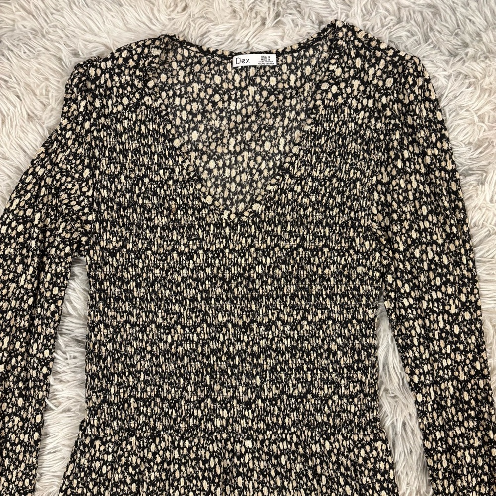 Dex Black and White Floral Long Sleeve Dress - Picture 10 of 10
